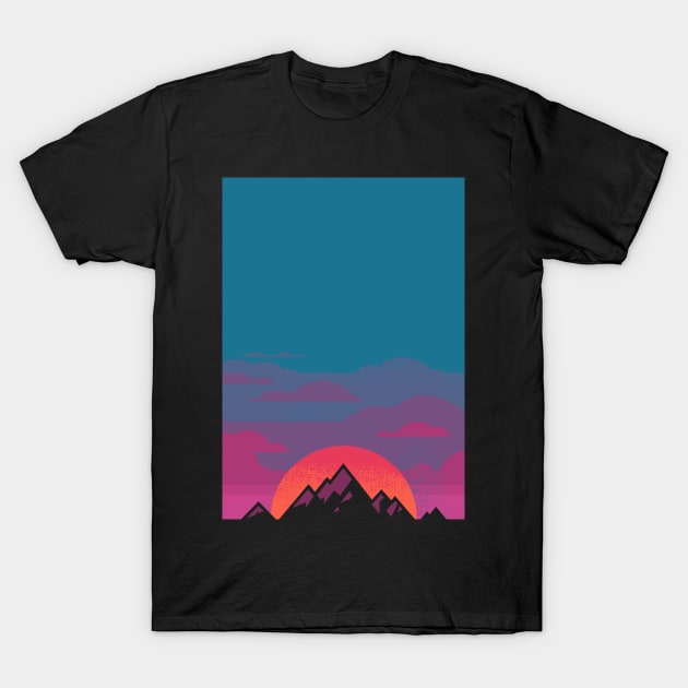 Mountain Sunset T-Shirt by Waynem